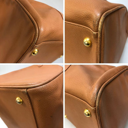 サルヴァトーレ フェラガモ ボストンバッグ レザー ゴールド金具 ブラウン Salvatore Ferragamo【AFE8】