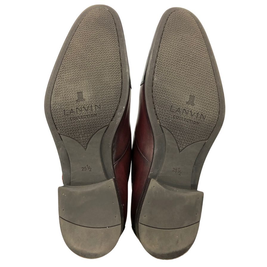 ランバンコレクション ブラックシャイニー  コンビモンク ストラップ ドレスシューズ 83378 メンズサイズ 25.5 バイカラー LANVIN COLLECTION 約25.5cm【AFC47】