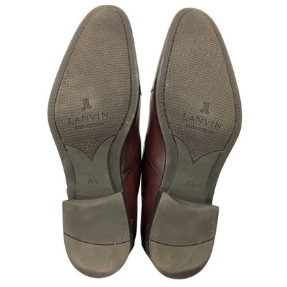 ランバンコレクション ブラックシャイニー  コンビモンク ストラップ ドレスシューズ 83378 メンズサイズ 25.5 バイカラー LANVIN COLLECTION 約25.5cm【AFC47】