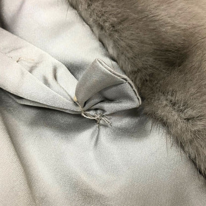 中古◆エレガンスファー サファイアミンク ハーフコート スタンドカラー グレー フリーサイズ 毛皮 ELEGANCE FUR 【AFF21】