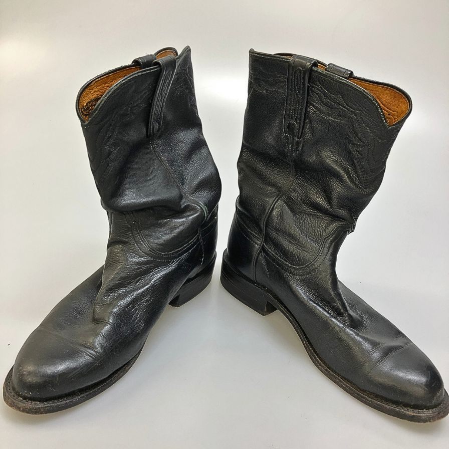 ルケーシー 2000 ウエスタンブーツ ブラック メンズ サイズ7.5E T0082C2 Lucchese 約25.5cm【AFC30】