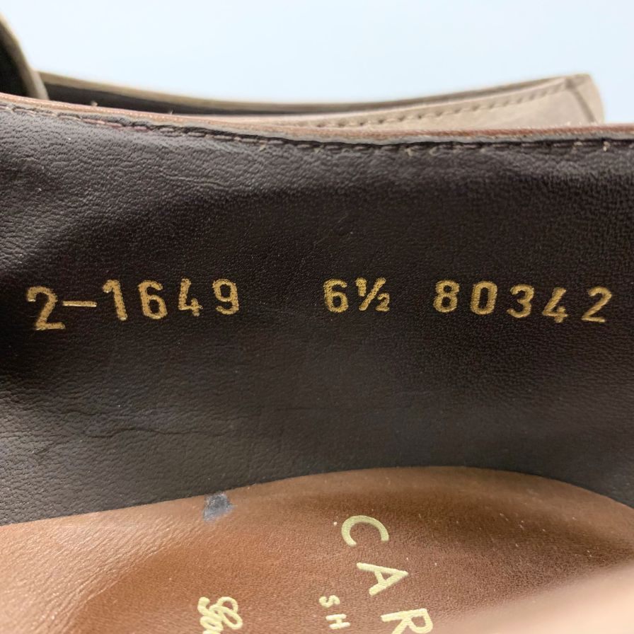 カルミナ レザーシューズ 80342 ダブルモンク スエード コンビ ブラウン サイズ6.5 メンズ CARMINA 約24.5cm【AFC34】