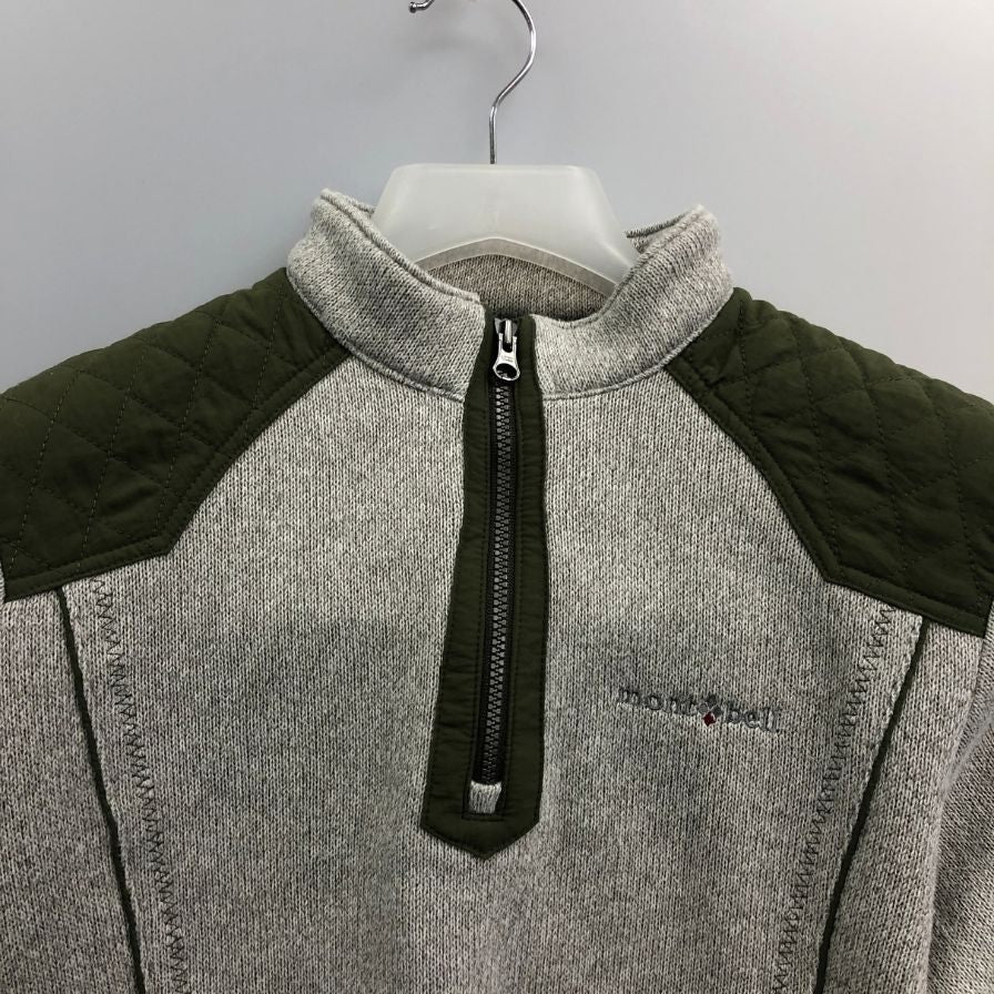 美品◆モンベル コリア ハーフジップ トップス レディース サイズM 160-170cm グレー mont-bell 【AFB26】