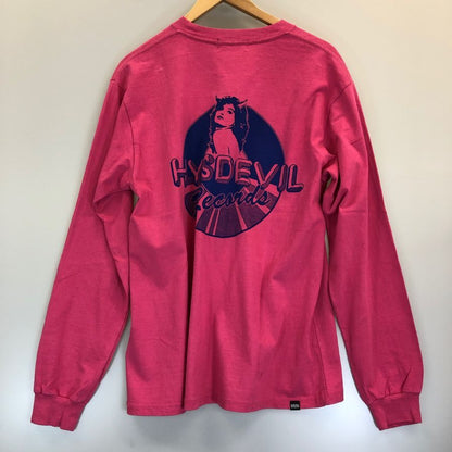 極美品◆ヒステリックグラマー 長袖Tシャツ HYSDEVIL ピンク メンズ サイズM HYSTERIC GLAMOUR 【AFB6】