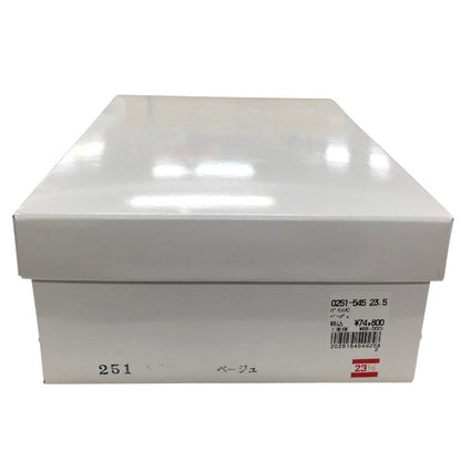 新宿屋 レザースニーカー レザー×パイソン 0251-545 23.5cm レディース ベージュ shinjukuya 約23.5cm【7-19】