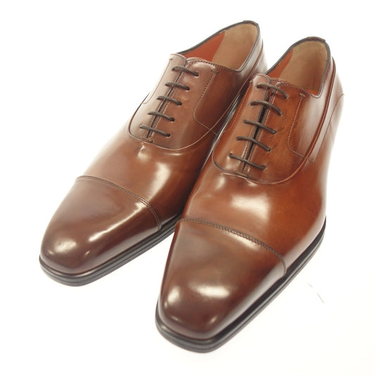 Like new◆Santoni lace-up shoes straight tip men's brown size 8 15346 Santoni [AFD6] 