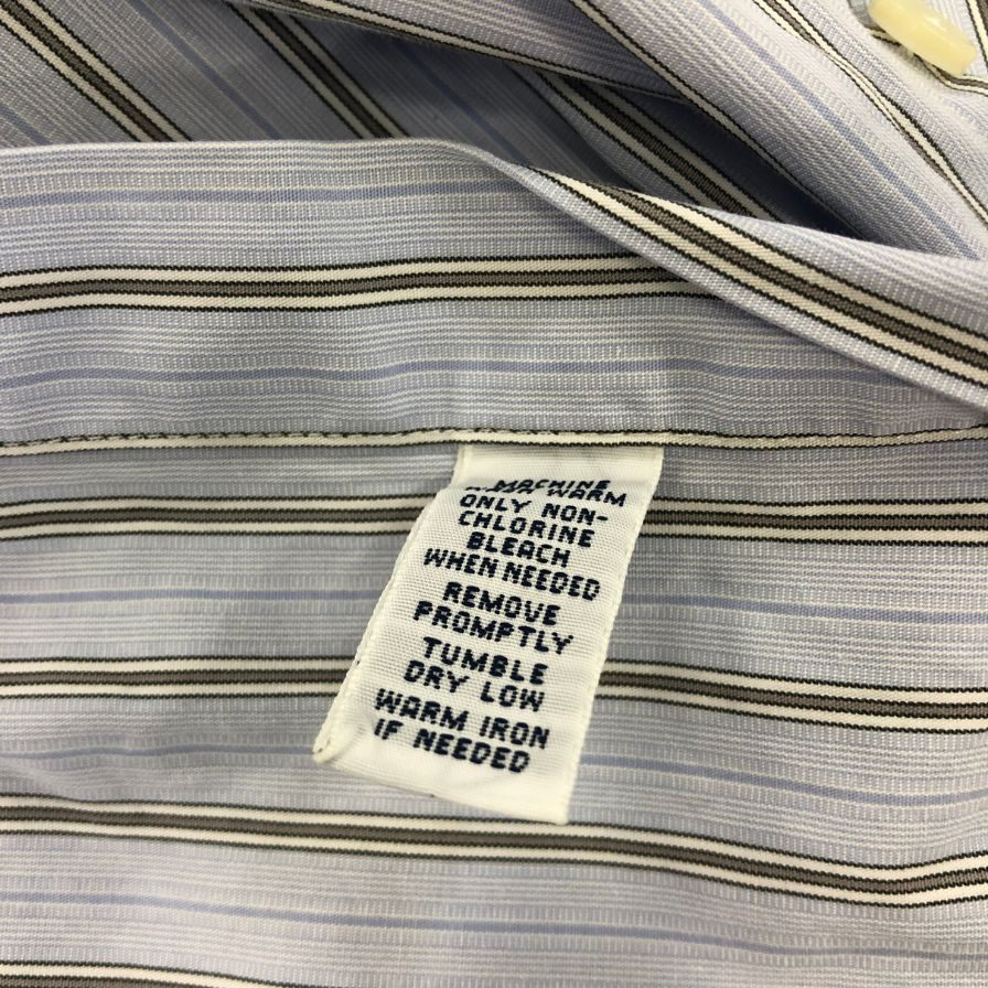 美品◆ラルフローレン ボタンダウンシャツ 90S ストライプ ブルー系 メンズ サイズL Ralph Lauren 【AFB51】