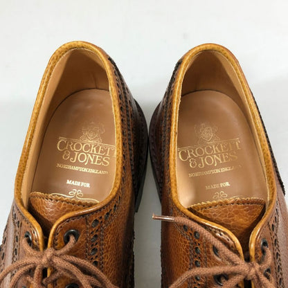 クロケットアンドジョーンズ BANGOR 別注 レザーシューズ ウィングチップ シボレザー ブラウン メンズ UK8E CROCKETT&JONES ビジネスシューズ 約26.0cm【LA】【中古】