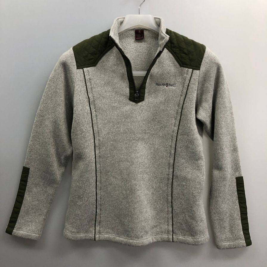 美品◆モンベル コリア ハーフジップ トップス レディース サイズM 160-170cm グレー mont-bell 【AFB26】