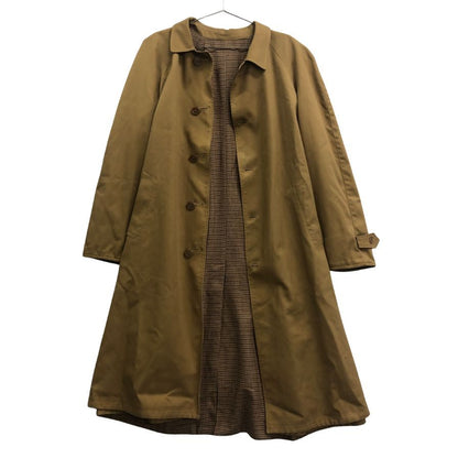 中古◆ノーブランド リバーシブルロングコート ベージュ×千鳥格子 サイズ52 メンズ 【AFB18】