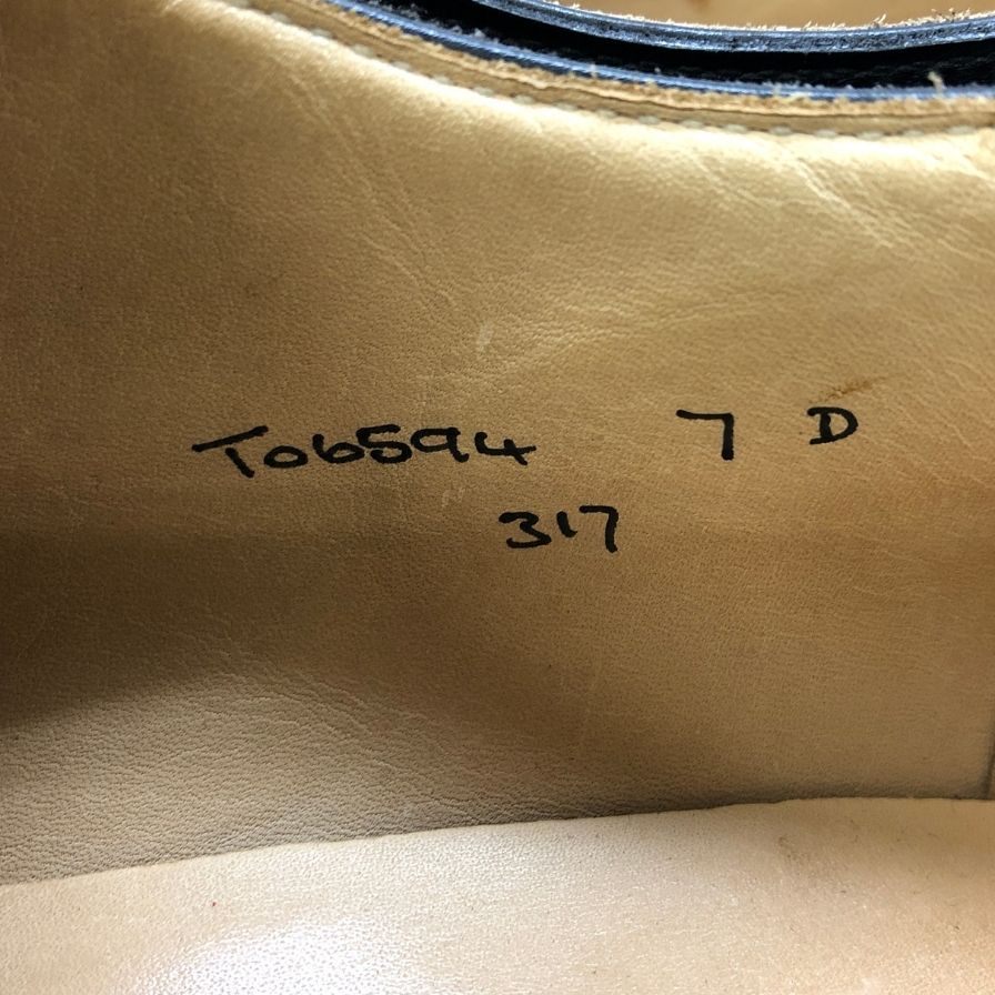 ピール＆コー レザーシューズ ブルックスブラザーズ別注 Uチップ カーフ ブラック サイズ7D PEAL＆Co 約25.5cm【AFC40】