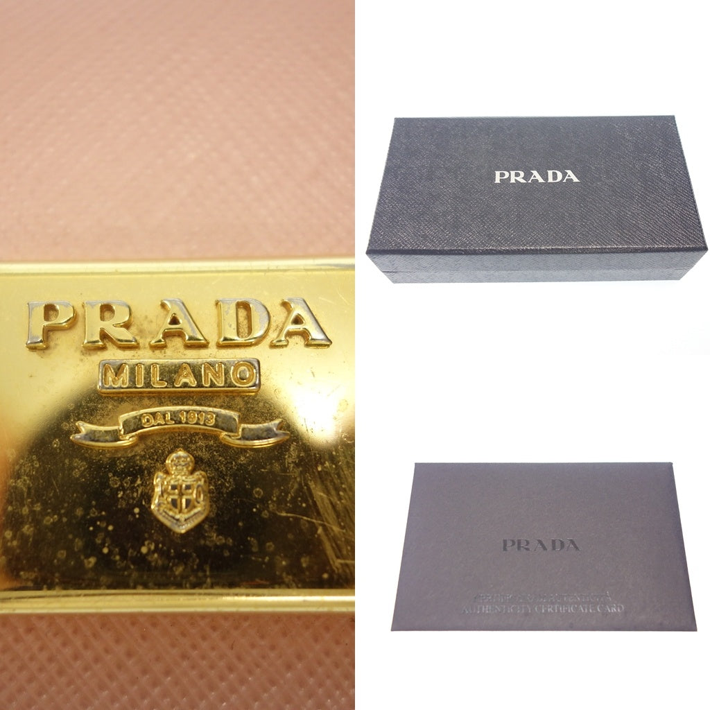 中古◆プラダ 長財布 リボン ピンク レディース PRADA【AFI19】