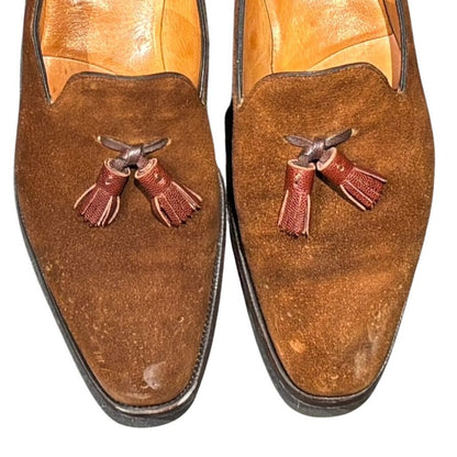 ガジアーノ&ガーリング レザーシューズ NICE タッセルローファー KN14ラスト ダークブラウン メンズ  サイズUK7.5D GAZIANO&GIRLING ローファー 約26.0cm【LA】【中古】