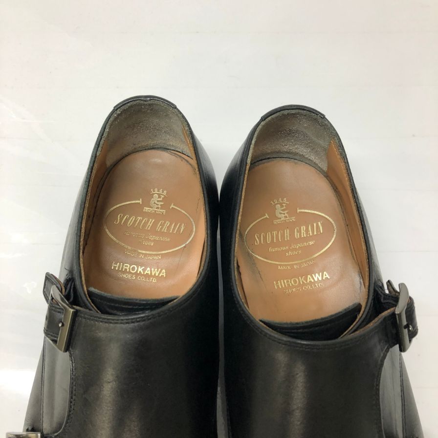 スコッチグレイン ダブルモンク ストラップ ブラック ラスト1812 サイズ25ハーフ SCOTCH GRAIN 約25.5cm【AFD1】