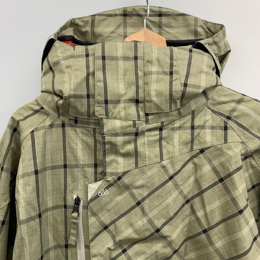 シックスエイトシックス スノボウェア メンズ Lサイズ チェック柄 グレー系 686【AFB51】【中古】