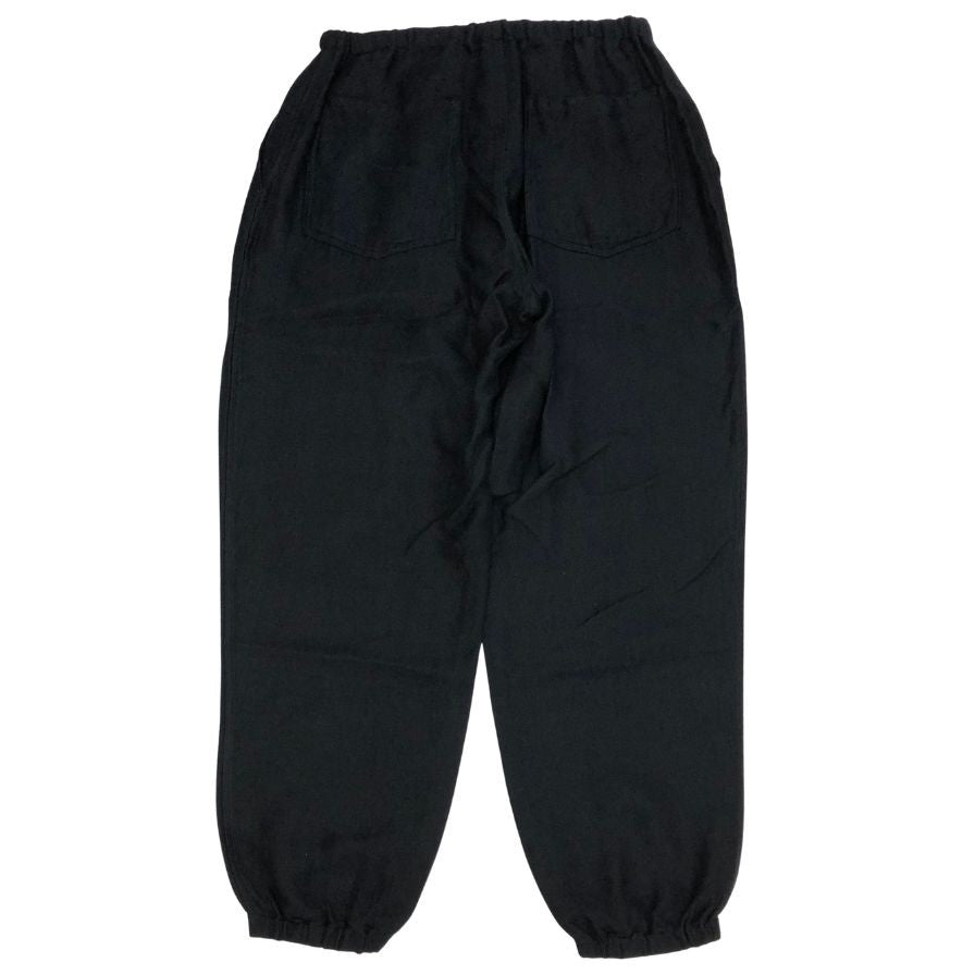 コモリ 25SS リネン サテン ドローストリングパンツ ブラック メンズ サイズ2 B01-03019 COMOLI 【AFB39】