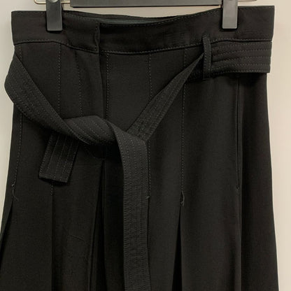 ヴァレンティノ パンツ シルク ステッチデザイン ベルト付き ブラック サイズ36 レディース Valentino 【AFB9】