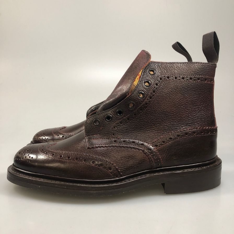 トリッカーズ ストウ カントリーブーツ グレインレザー ウイングチップ 948315 5634/54 ボルドー 7ハーフ Tricker’ｓ ブーツ 約26.0cm【LA】【中古】