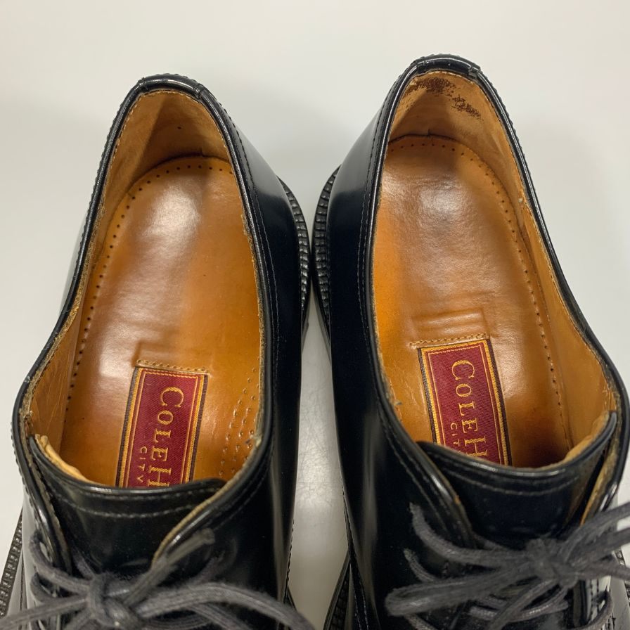 コールハーン レザーシューズ プレーントゥ 3アイレット メンズ  ブラック  サイズ42 COLEHAAN 約26.5cm【AFC30】