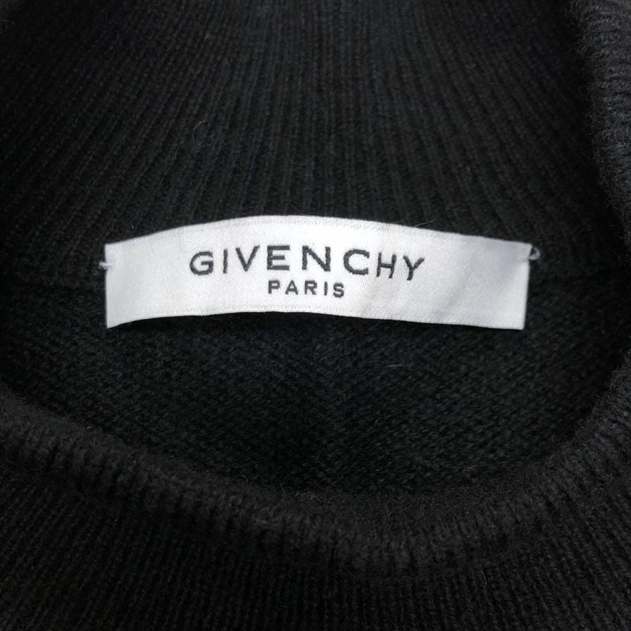 極美品◆ジバンシー ニット セーター ミドルネック メンズ カシミア100%  サイズL ブラック BW90304Z2U GIVENCHY 【AFB24】