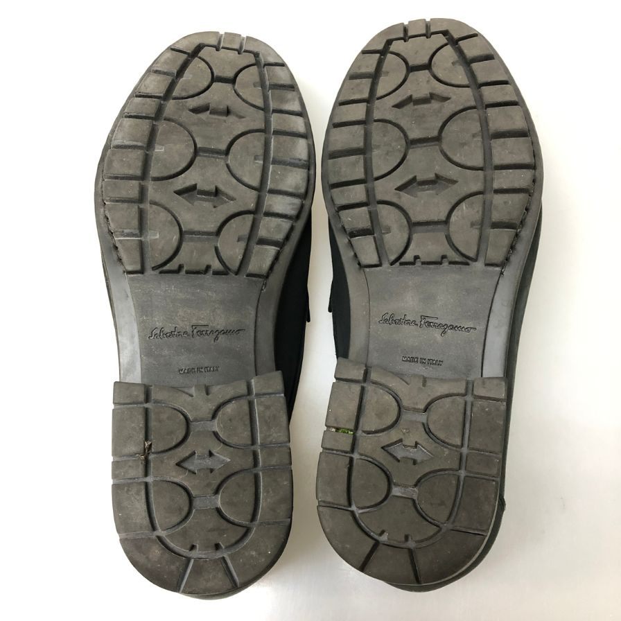 フェラガモ ビットローファー 96849 ヌバック メンズ ブラック サイズUK8.5EEE Salvatore Ferragamo 約27.0cm【AFD14】