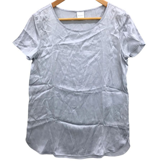 美品◆マックスマーラ レジャー 半袖カットソー Uネック シルク 半袖 Tシャツ グレー レディース サイズS MaxMara LEISURE 【AFB34】