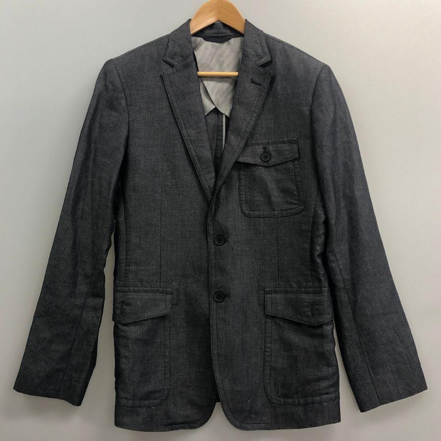 美品◆バナナリパブリック テーラードジャケット 段返り3B グレー メンズ サイズ36 BANANA REPUBLIC 【AFB11】