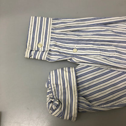 美品◆ポロ ラルフローレン ボタンダウンシャツ 90S オールド ストライプ ブルー系 メンズ サイズXL Polo Ralph Lauren 【AFB43】