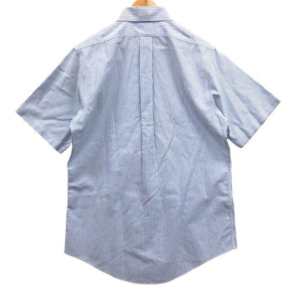 中古◆ブルックスブラザーズ シャツ 半袖 ボタンダウン ストライプ 綿 メンズ ブルー サイズ15.5 Brooks Brothers 【AFB25】
