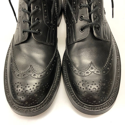 トリッカーズ レザーシューズ カントリーブーツ レースアップ モールトン M2508 メンズ ブラック サイズUK10 Tricker's ブーツ 約28.5cm【LA】【中古】