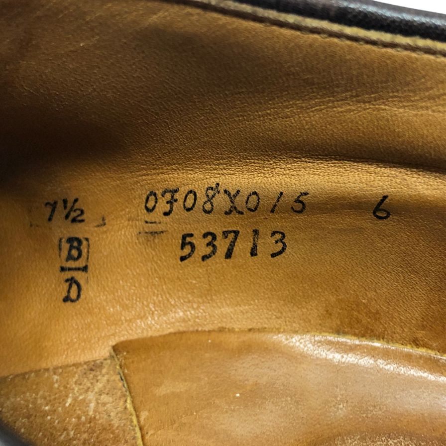 オールデン レザーシューズ プレーントゥ 53713 ブラウン サイズ7.5 ALDEN 約25.5cm【AFC30】