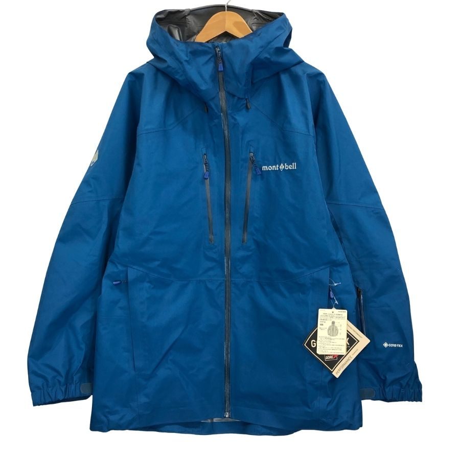 極美品◆モンベル パウダーショット パーカ ゴアテックス ナイロン ブルー メンズ サイズXL mont-bell 【AFA18】