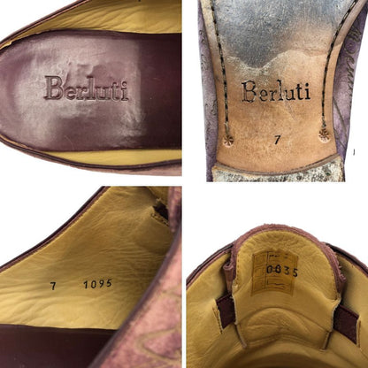 ベルルッティ スリッパ 1095 カリグラフィ スエード パープル サイズ7 Berluti 約25.5cm【AFC7】