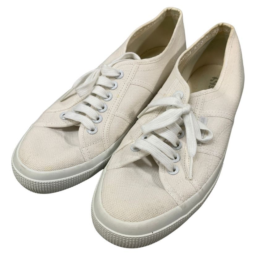 スペルガ スニーカー キャンバス 8764362462 メンズ ホワイト サイズUK6.5 SUPERGA 約25.5cm【AFC41-2】