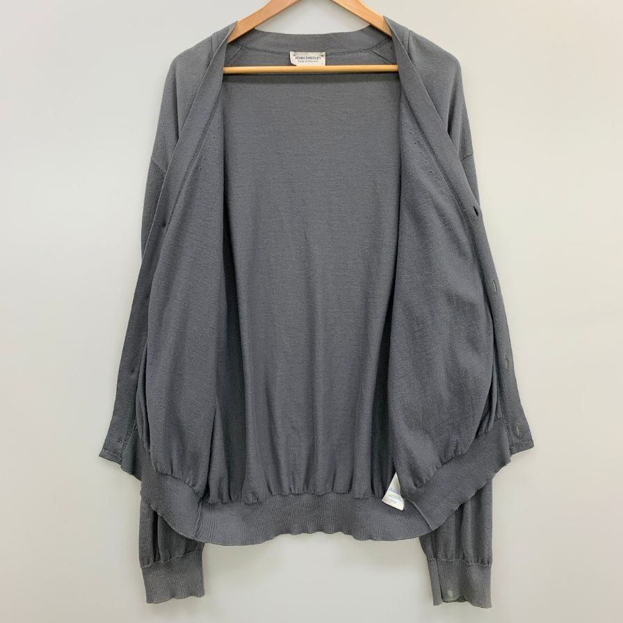 JOHN SMEDLEY ウールカーディガン Lサイズ グレー ⚫︎定価5.3万 新品JOHN SMEDLEY ウール カーディガン グレー L
