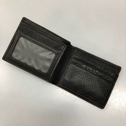 サルバトーレ フェラガモ レザー 二つ折り財布 札入れ シボ ブラック Salvatore Ferragamo【AFI19】