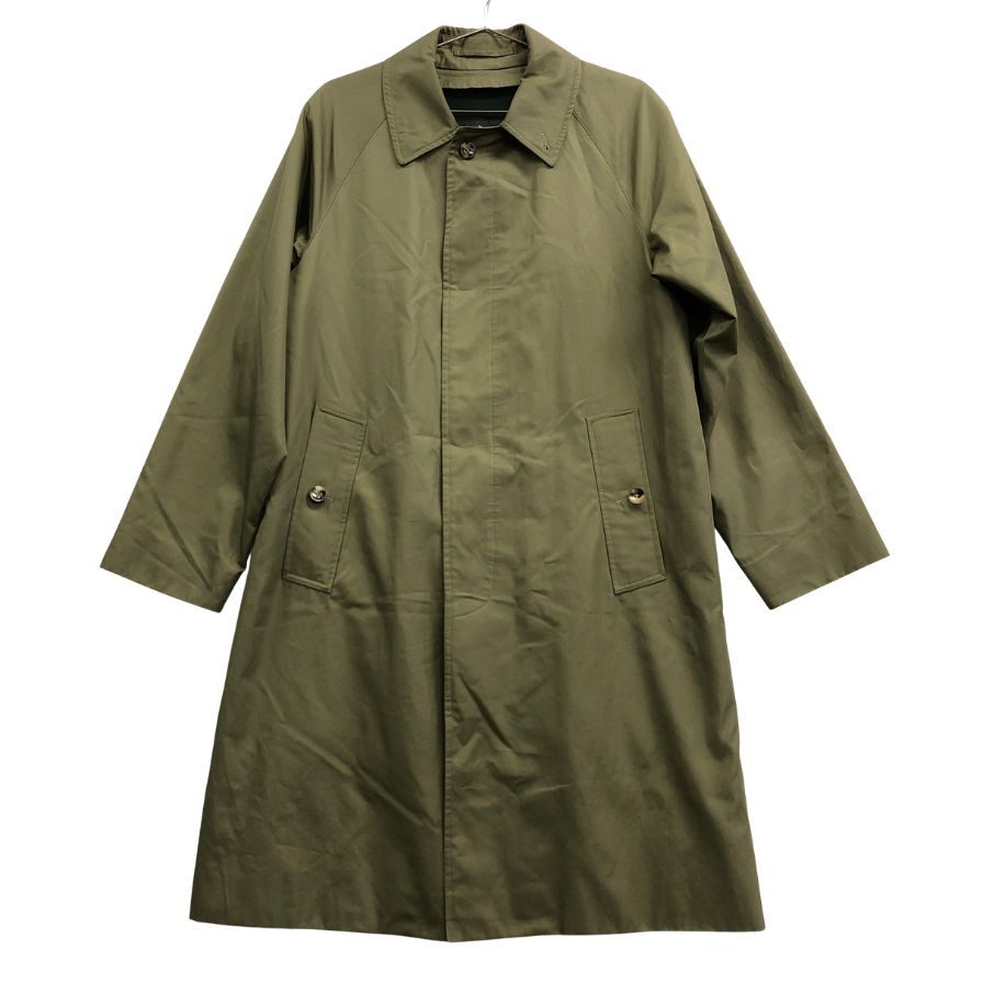 極美品◆グレンフェル ステンカラーコート Slim Campbell コットンギャバジン オリーブ ライナー付 サイズ36 GRENFELL 【AFA1】