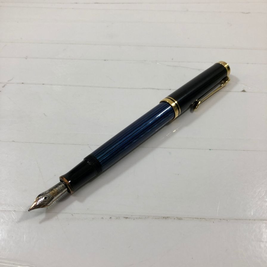 ペリカン 万年筆 スーベレーン 青縞 ブルーストライプ ペン先14C-585 F字 PELIKAN Souveran【AFI2】