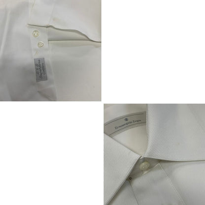 新品同様◆エルメネジルドゼニア 長袖ドレスシャツ カフス用 ホワイト サイズ39/15.5 Ermenegildo Zegna 【AFB2】