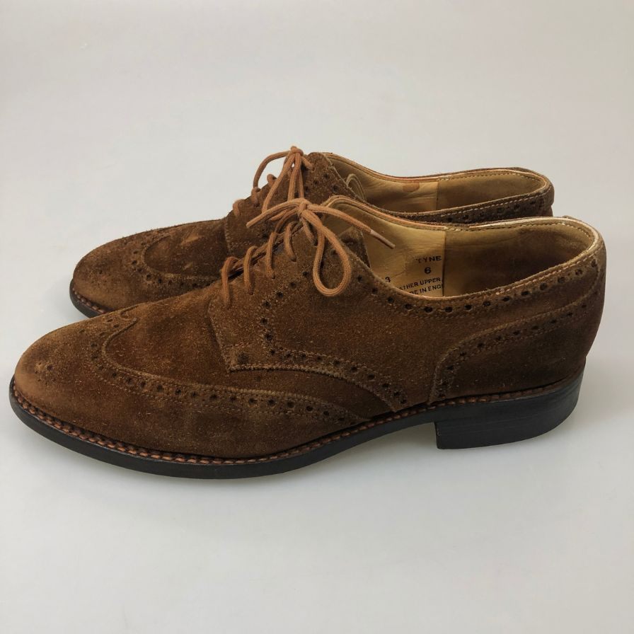 クロケット&ジョーンズ  レザーシューズ TYNE 5913 スエード ウイングチップ メンズ サイズ6 ブラウン CROCKETT&JONES 約25.0cm【YB4】