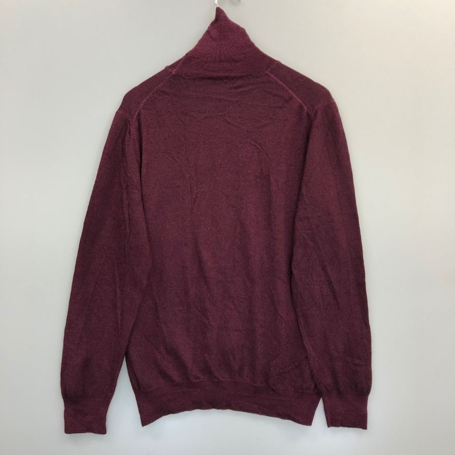美品◆グランサッソ ニット セーター タートルネック ウール カシミヤ混 メンズ ボルドー系 サイズ52 Gran Sasso 【AFB15】