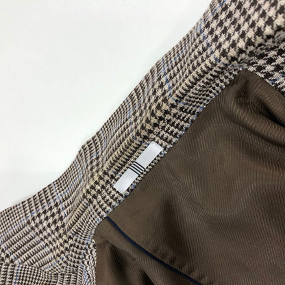 中古◆スーツセレクト リネンウール テーラードジャケット ドラゴ JSJ2052 ブラウン 千鳥格子 サイズA5 メンズ SUIT SELECT DORAGO 【AFB33】