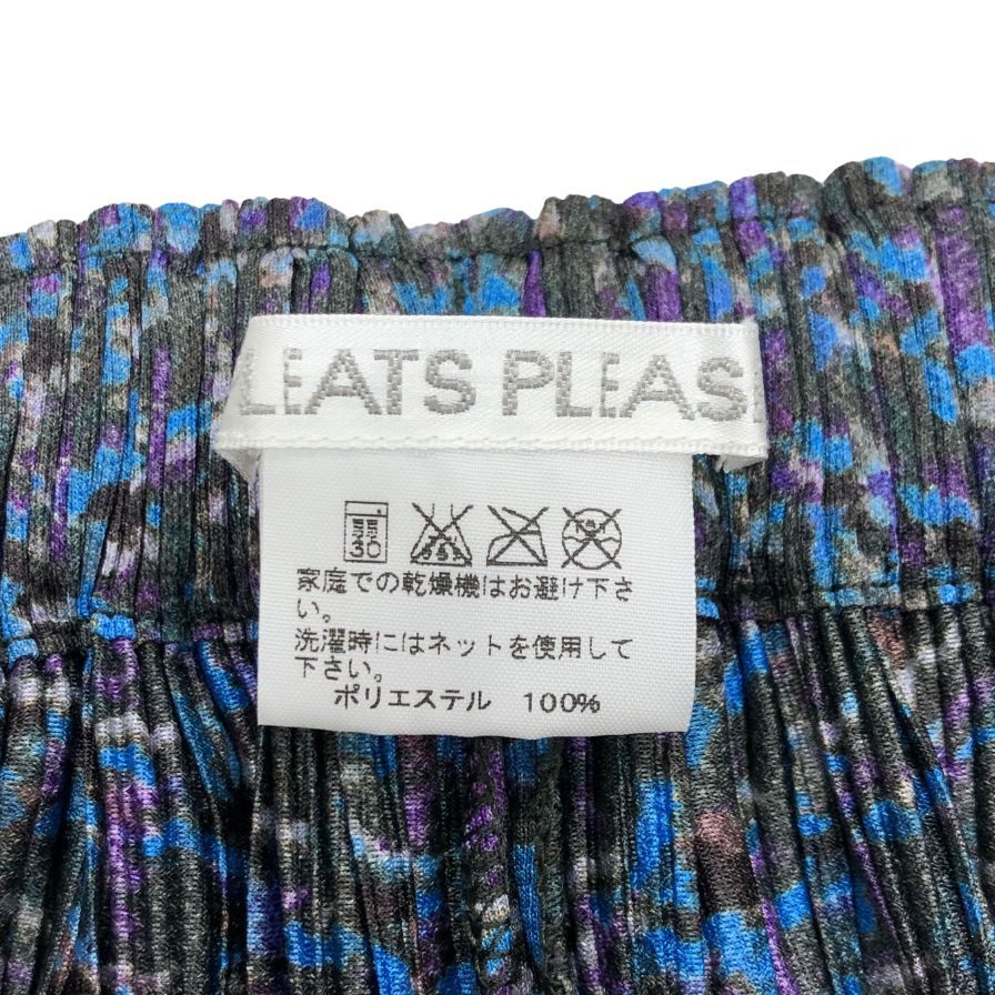 プリーツプリーズ イッセイミヤケ スカート 総柄 ブルー系 レディース サイズ3 PP43-JG894 PLEATS PLEASE ISSEY MIYAKE【AFB34】