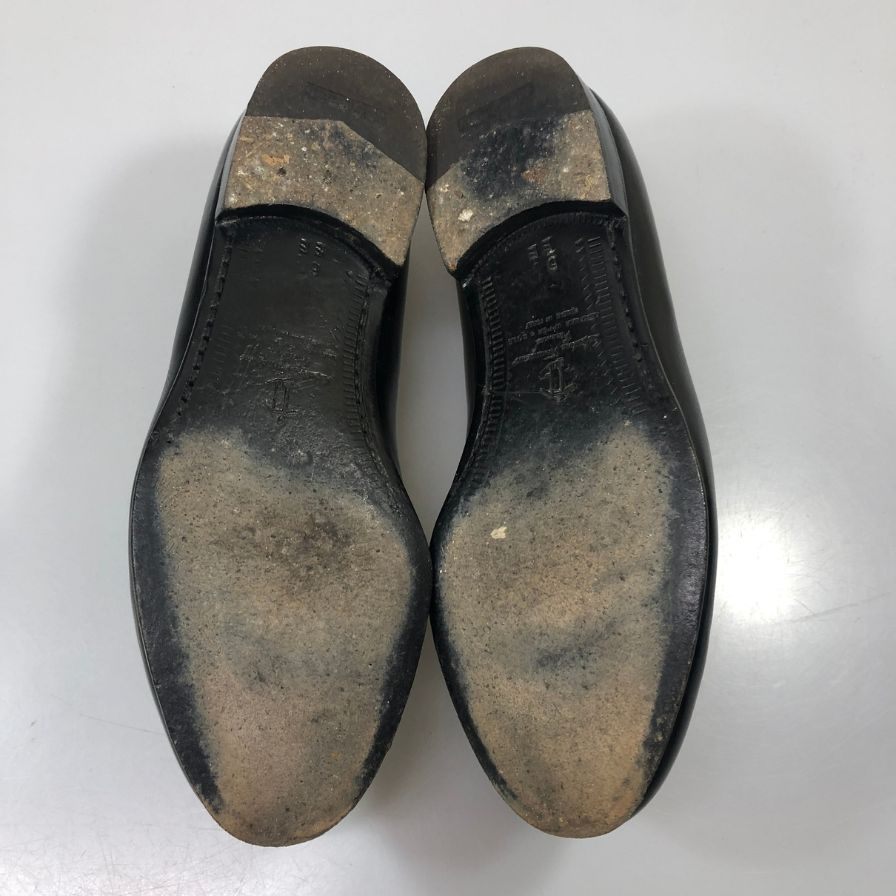 フェラガモ タッセルローファー パイソン ブラック メンズ サイズ6.5 Salvatore Ferragamo 約25.0cm【AFC33】