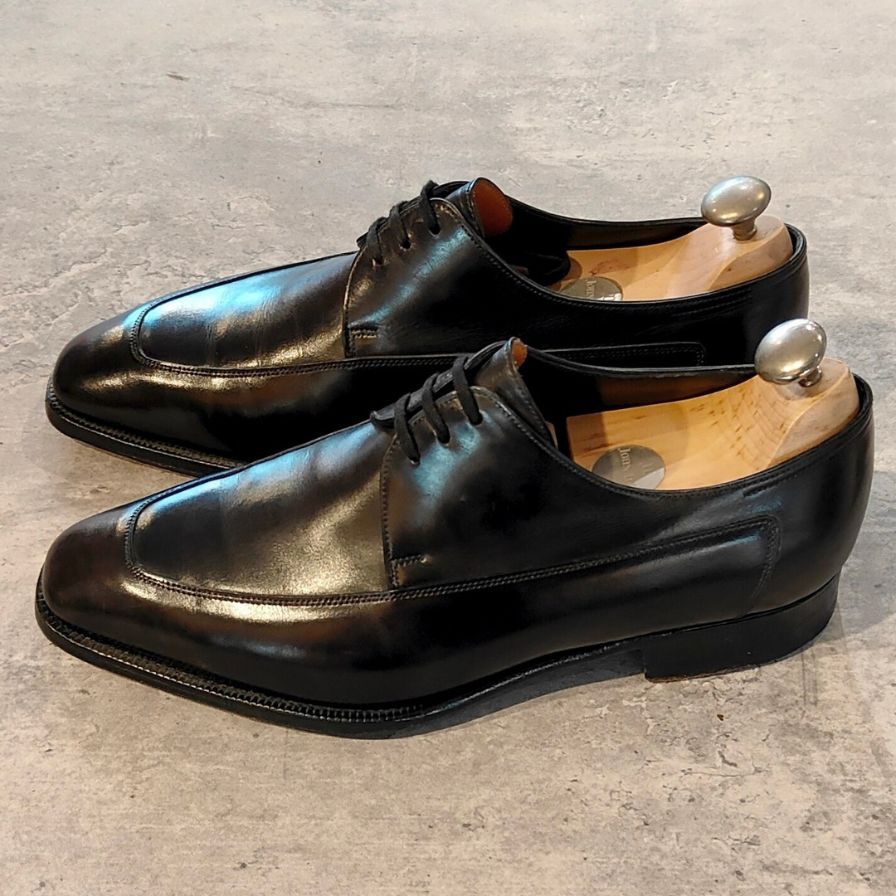 ジョンロブ レザーシューズ ウェルハム Uチップ カーフ 8000ラスト ブラック メンズ サイズUK6.5EE JOHN LOBB WELHAM ビジネスシューズ 約25.0cm【LA】【中古】