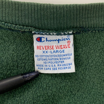 中古◆チャンピオン リバースウィーブ 90S スウェット SWIMMING&DIVING グリーン メンズ サイズXXL Champion REVERSE WEAVE 【AFB52】