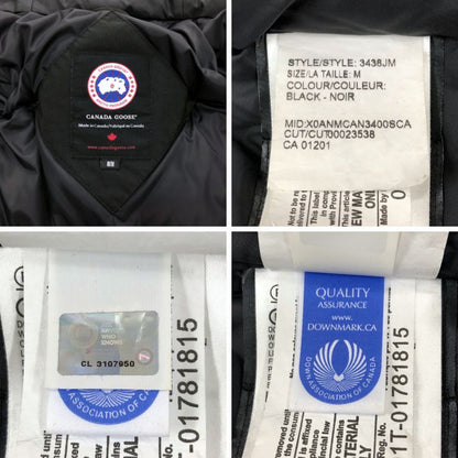 美品◆カナダグース ダウンジャケット ジャスパー 3438JM サイズM メンズ ブラック CANADAGOOSE 【AFB21】