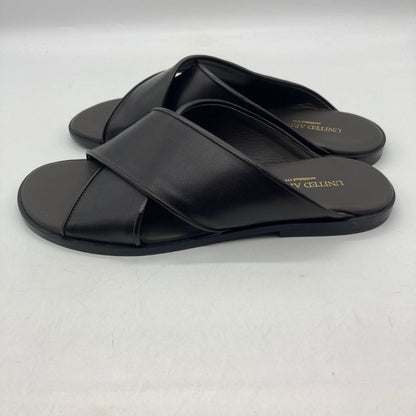 ユナイテッドアローズ レザーサンダル クロスストラップ ブラック サイズ41 メンズ UNITED ARROWS 約26.0cm【YB1】