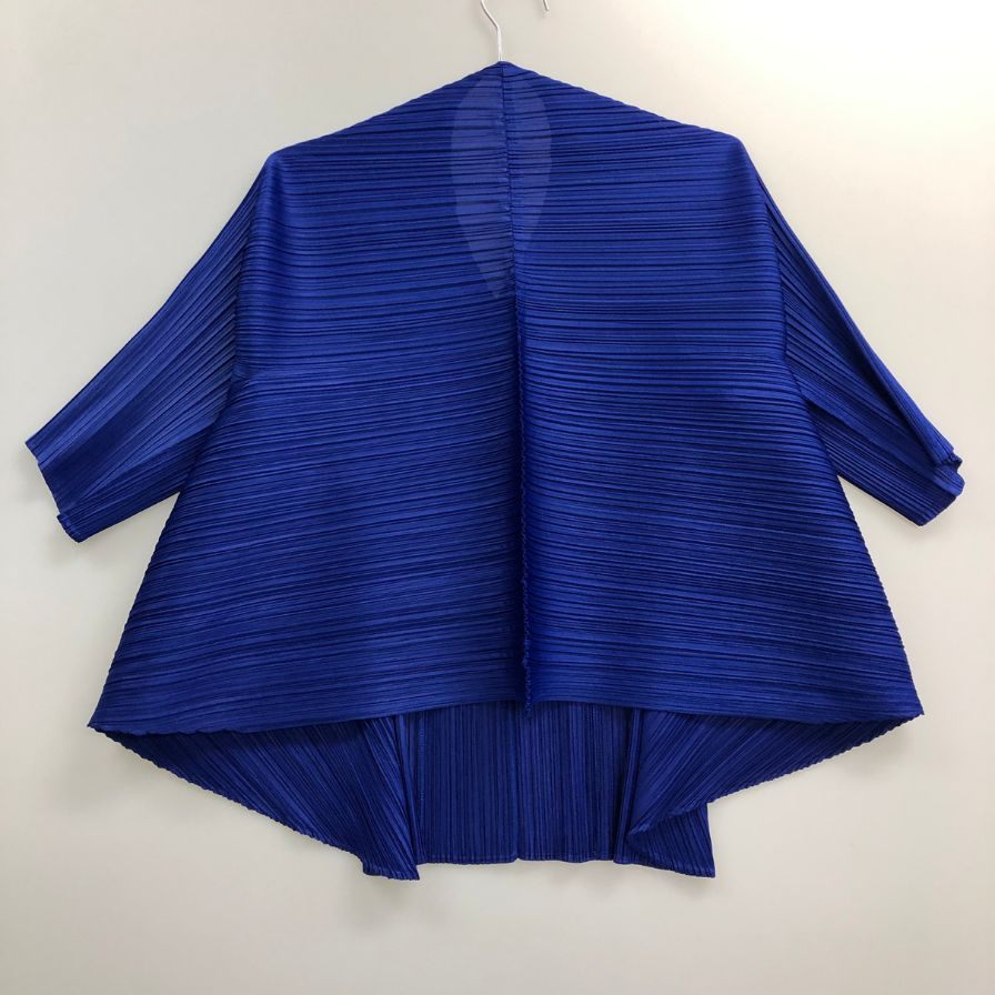 美品◆プリーツプリーズ イッセイミヤケ PP11-JK541 リブ プリーツ ブルー サイズ 3 PLEATS PLEASE 【AFB11】