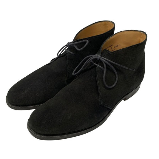 クロケット&ジョーンズ レザーシューズ チャッカブーツ チャートシー スエード ブラック サイズUK7E CROCKETT&JONES CHERTSEY ブーツ 約25.5cm【LA】【中古】